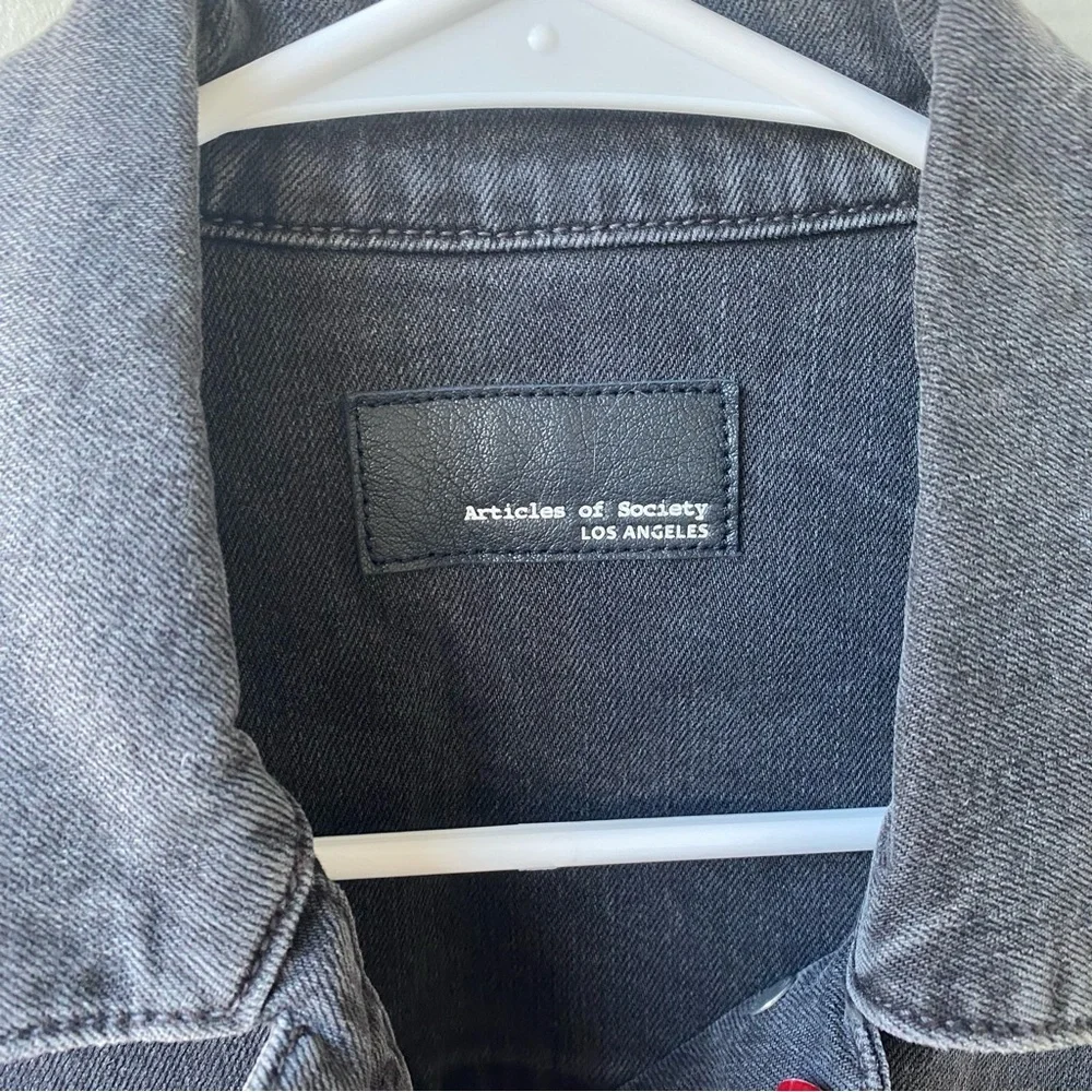 ARTICLES OF SOCIETY Washed Black Denim Taylor Jacket - Picture 8 of 10